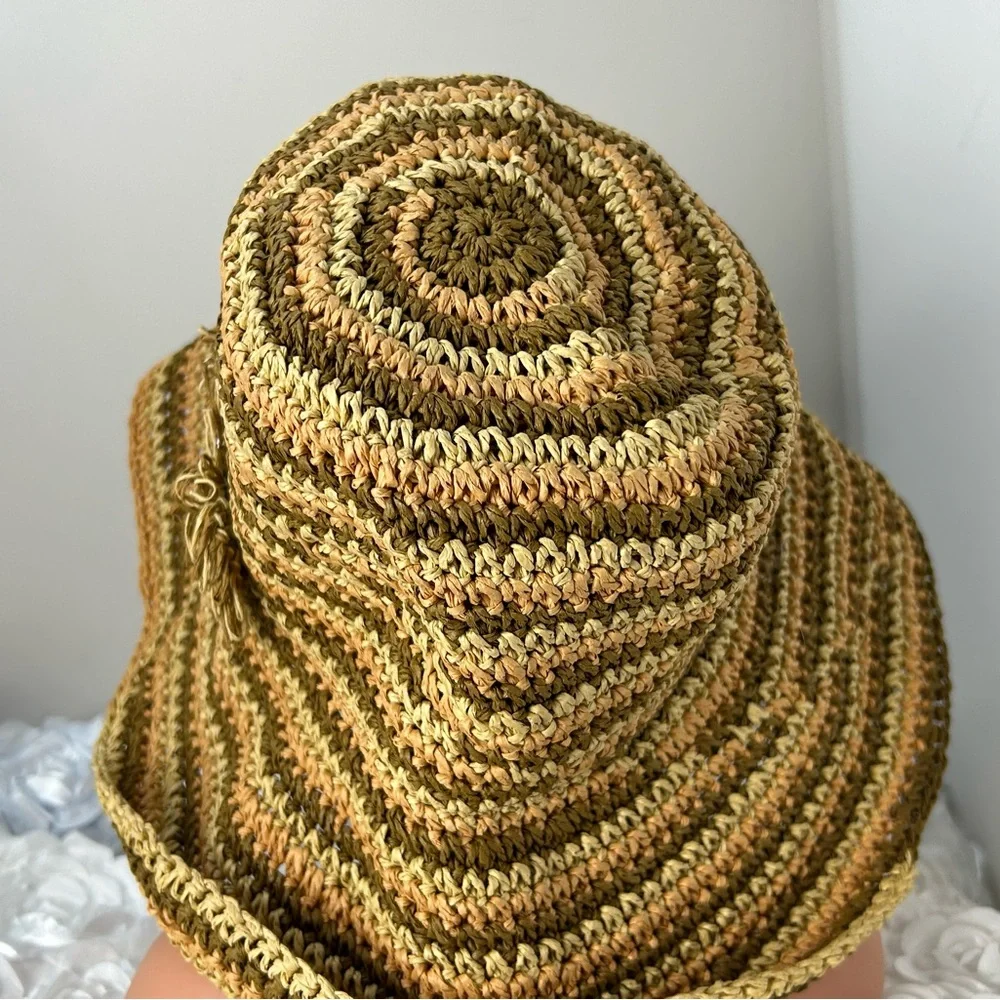 Jhats Beach Sun Floppy Straw Hat Neutral‎ Colors OSFA